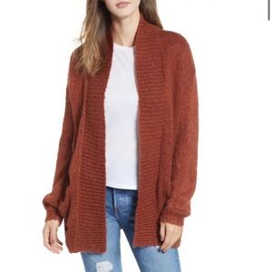 BP Rust Open-Front Cardigan